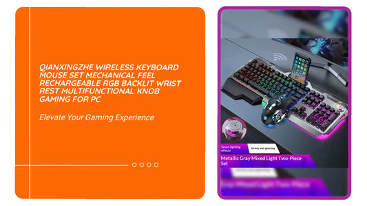 Qianxingzhe Wireless Keyboard Mouse Set Mechanical Feel Rechargeable Rgb Backlit Wrist Rest Multifunctional Knob Gaming For Pc by@Outfy