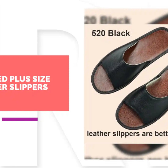 Widened Plus Size Leather Slippers by@Outfy