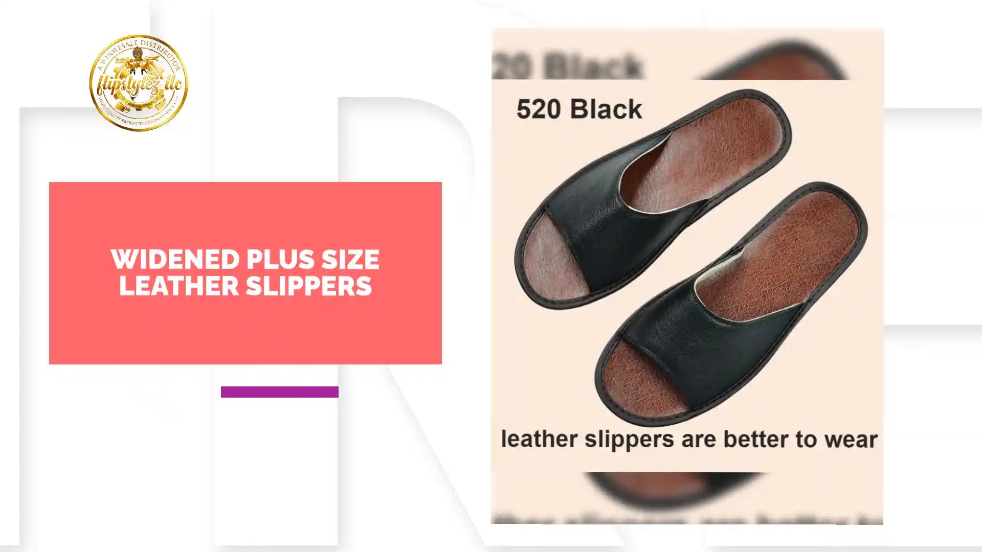 Widened Plus Size Leather Slippers by@Outfy