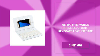 Ultra-Thin Mobile Phone Bluetooth Keyboard Leather Case by@Outfy