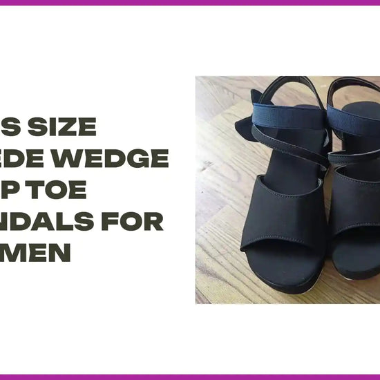 Plus Size Suede Wedge Peep Toe Sandals For Women by@Outfy