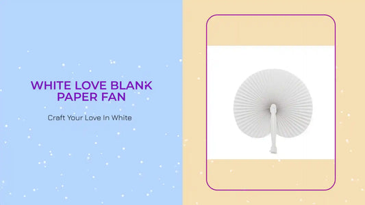 White Love Blank Paper Fan by@Outfy