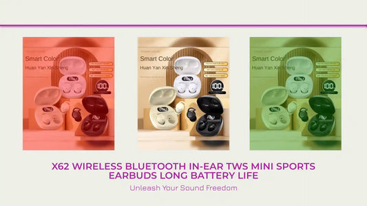 X62 Wireless Bluetooth In-Ear TWS Mini Sports Earbuds Long Battery Life by@Outfy