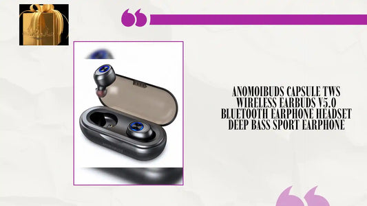 Anomoibuds Capsule TWS Wireless Earbuds V5.0 Bluetooth Earphone Headset Deep Bass Sport Earphone by@Outfy