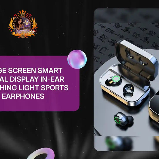 Large Screen Smart Digital Display In-ear Breathing Light Sports Earphones by@Outfy