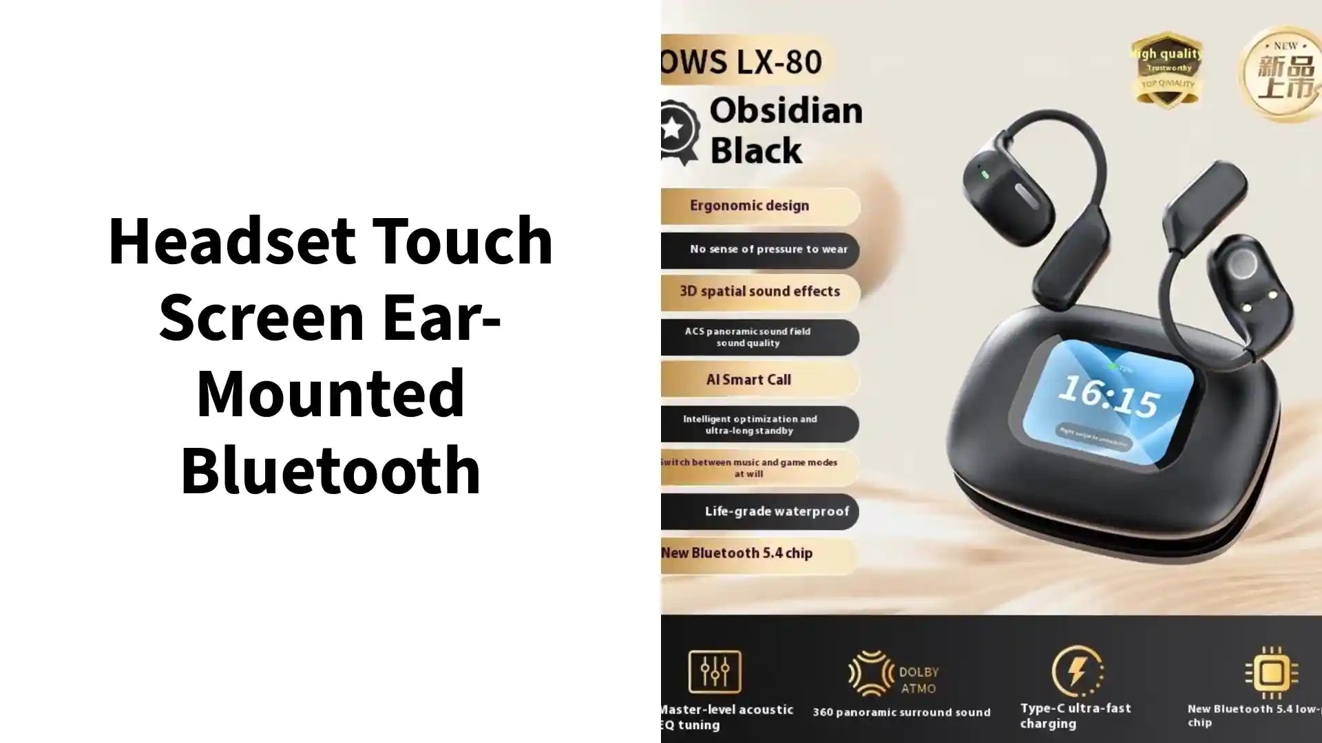 Headset Touch Screen Ear-mounted Bluetooth by@Outfy