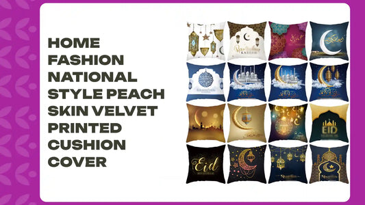 Home Fashion National Style Peach Skin Velvet Printed Cushion Cover by@Outfy