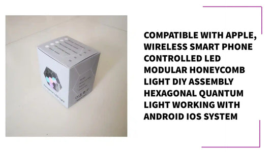 Compatible with Apple, Wireless Smart Phone Controlled LED Modular Honeycomb Light DIY Assembly Hexagonal Quantum Light Working With Android IOS System by@Outfy
