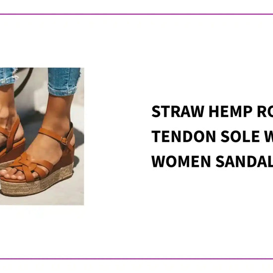Straw Hemp Rope And Tendon Sole Wedge Women Sandals by@Outfy