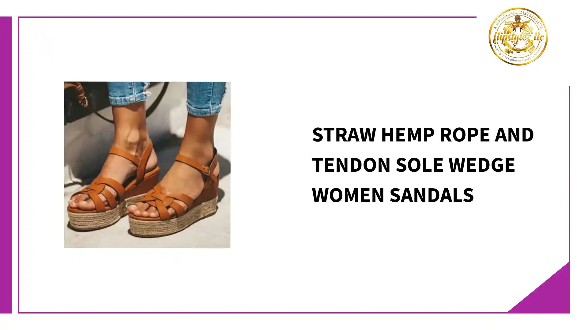 Straw Hemp Rope And Tendon Sole Wedge Women Sandals by@Outfy