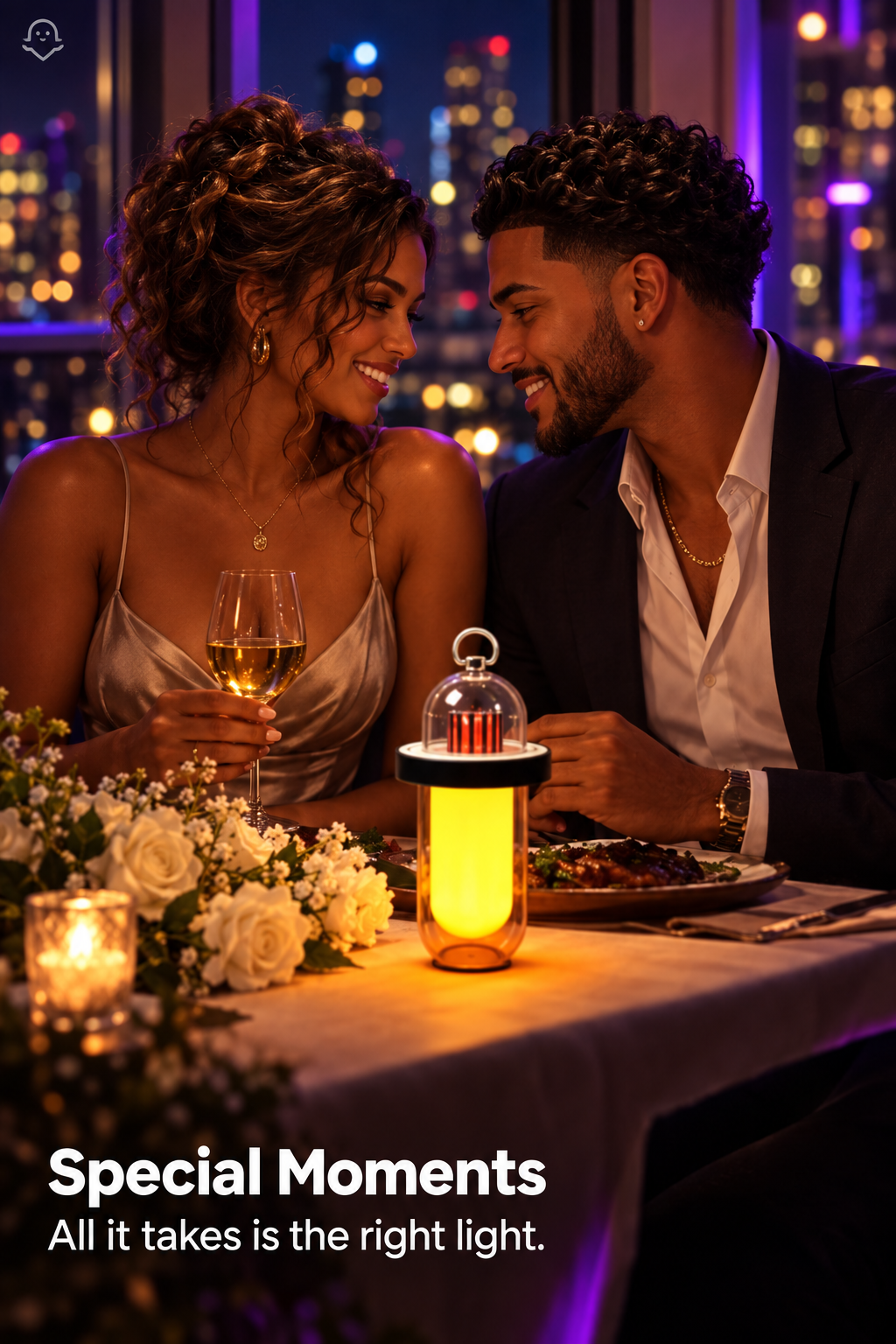 Puerto Rican couple romantic dinner