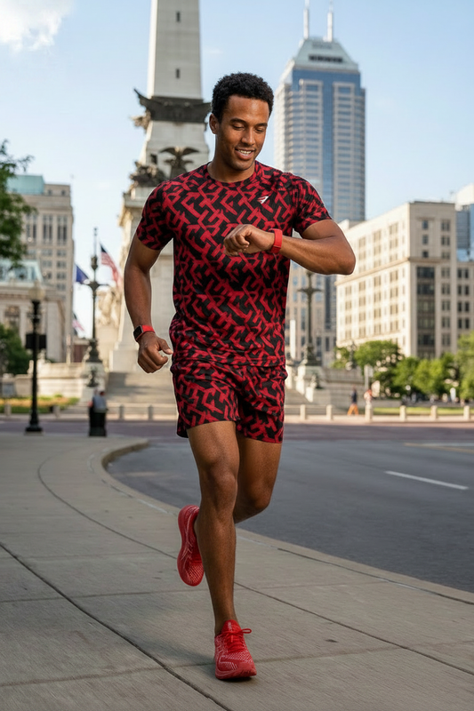 Red & Black Outfit with Red Shoes