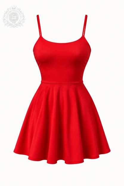 Women's Mini Slip Dress | Spaghetti Straps & Flared Skirt | Loungewear & At-Home Styling