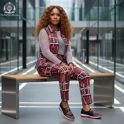 Same single model seated with shoes clearly displayed