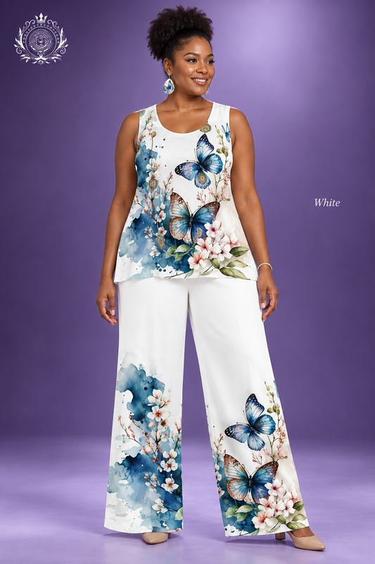 Second White butterfly outfit model