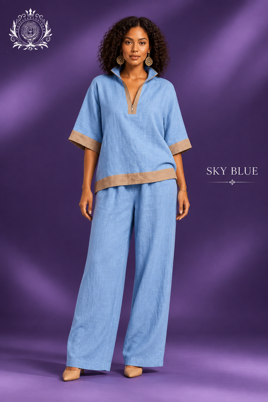Sky Blue pants set model