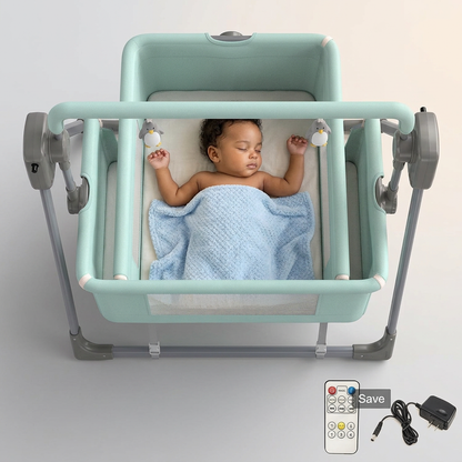 SmartBaby Multi-function Intelligent Electric Cradle – Pink | Bluetooth Music, Remote Control & Automatic Rocking Motion