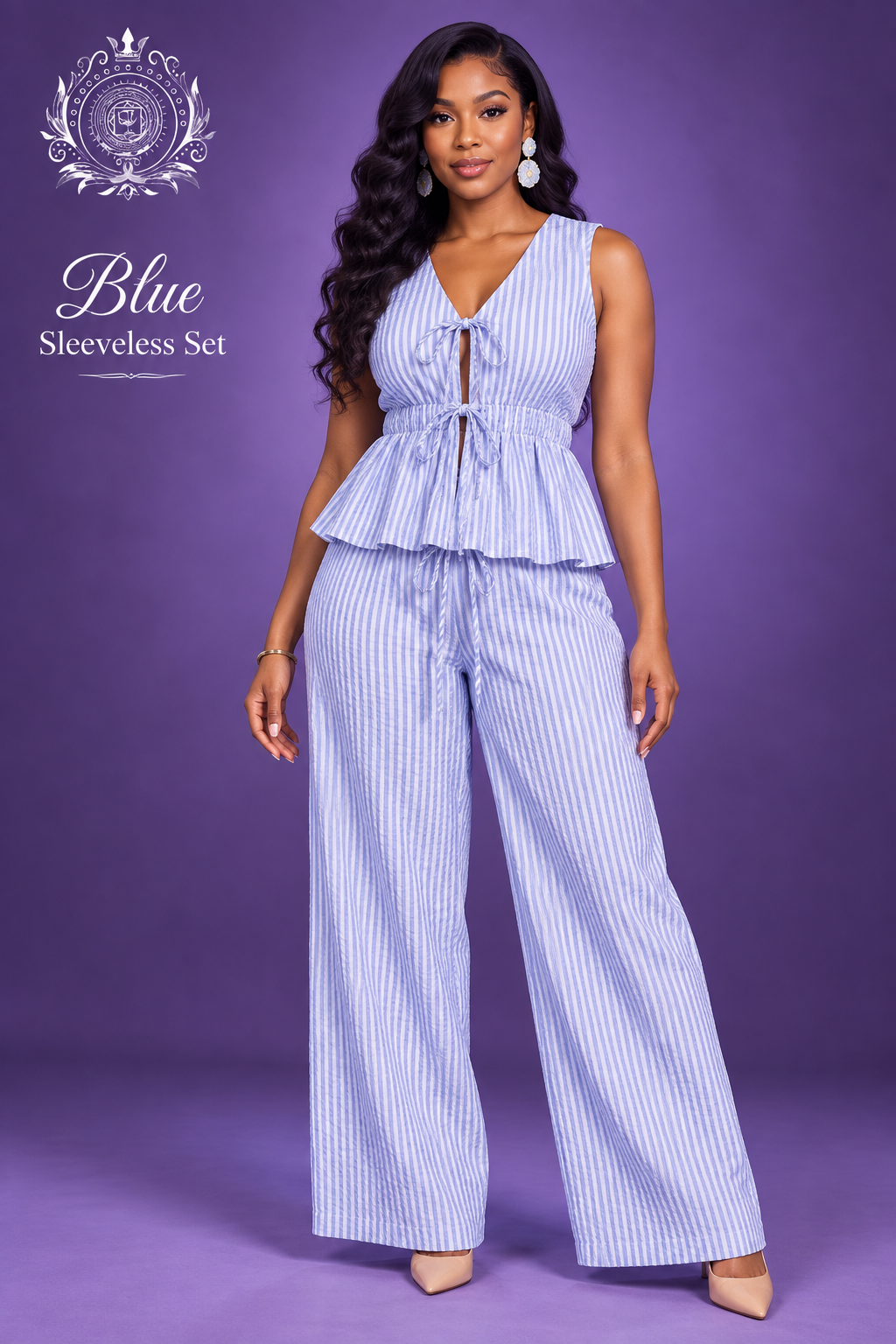 Sleeveless Blue model