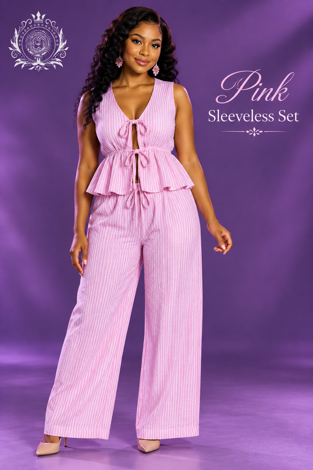 Sleeveless Pink model