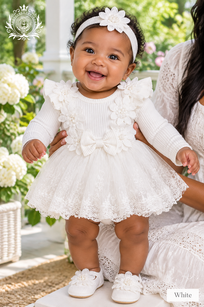 White floral romper baby lifestyle