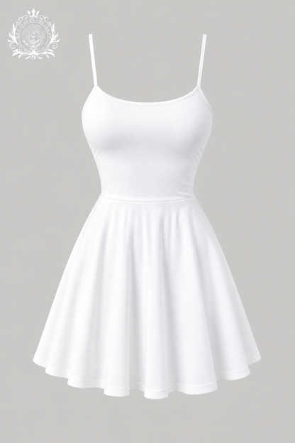 Women's Mini Slip Dress | Spaghetti Straps & Flared Skirt | Loungewear & At-Home Styling