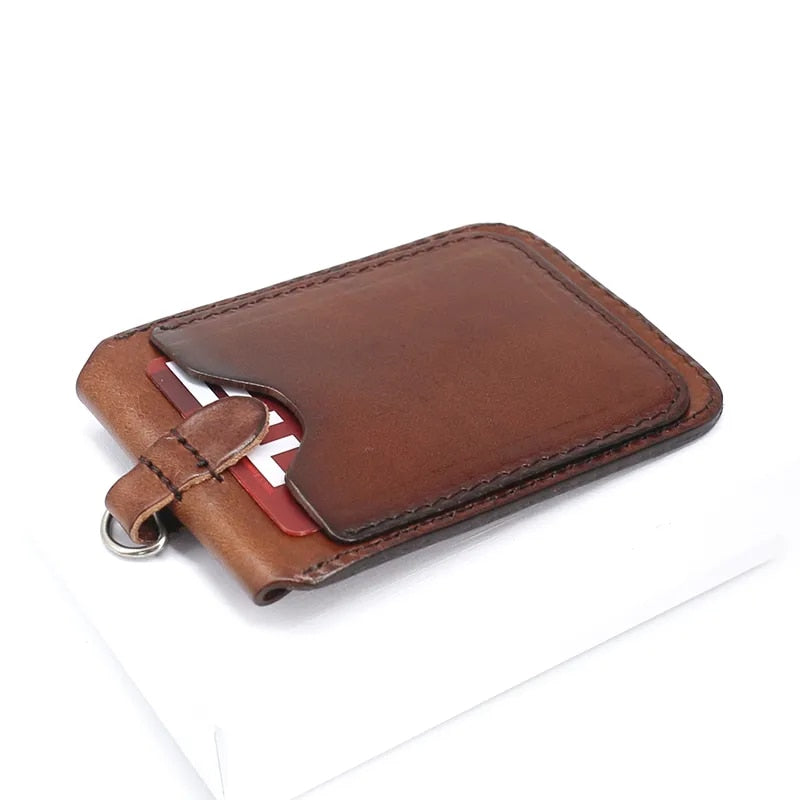 New Fashion Vertical Style ID Badge Holder For Work Genuine Leather Student Identity Bus Card Case Retractable Lanyard Tag Bag