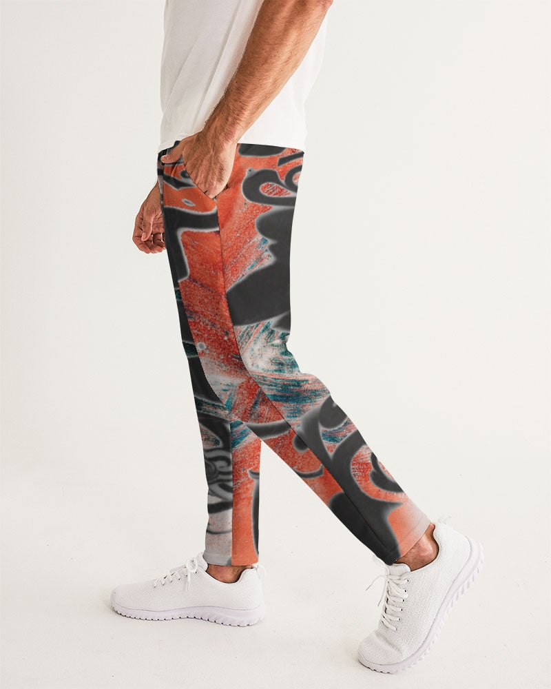 STREATWEAR GRUNGE RED AND BLACK CREATED FLIPSTYLEZ Men's Joggers