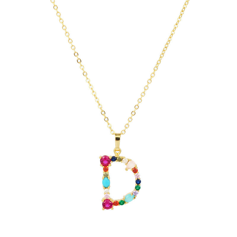 GEMSTONE LETTER NECKLACE