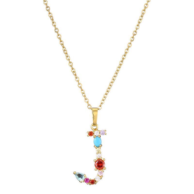 GEMSTONE LETTER NECKLACE