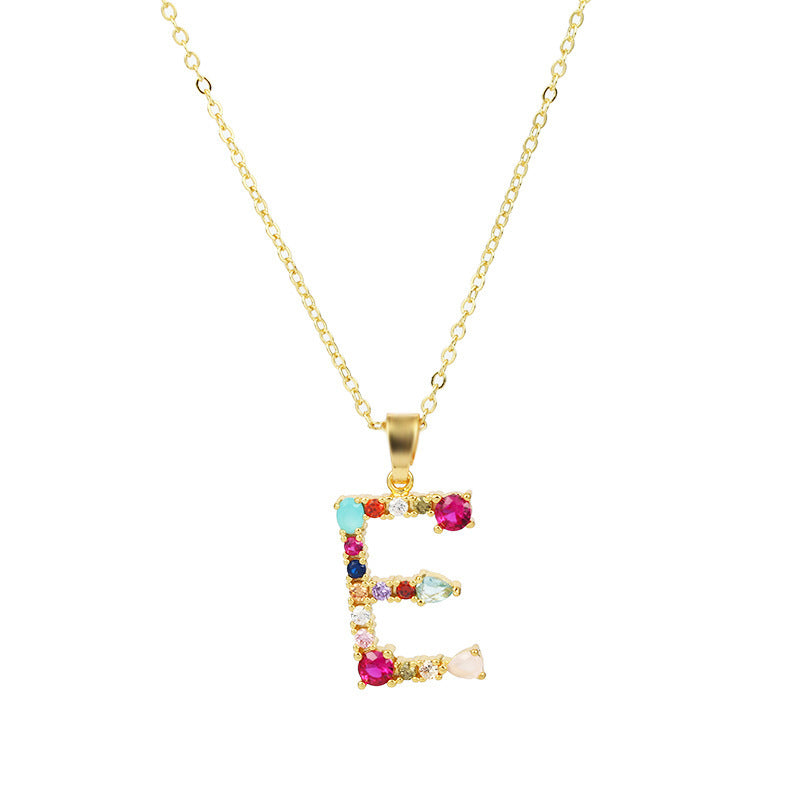 GEMSTONE LETTER NECKLACE