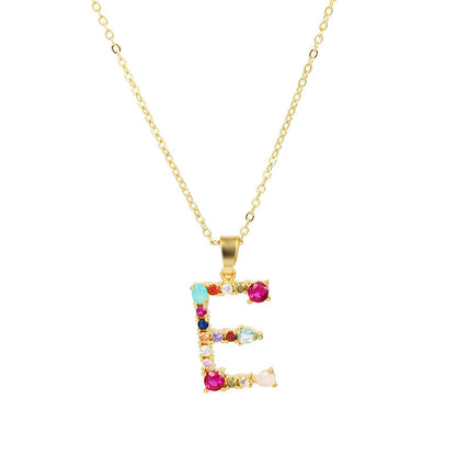 GEMSTONE LETTER NECKLACE