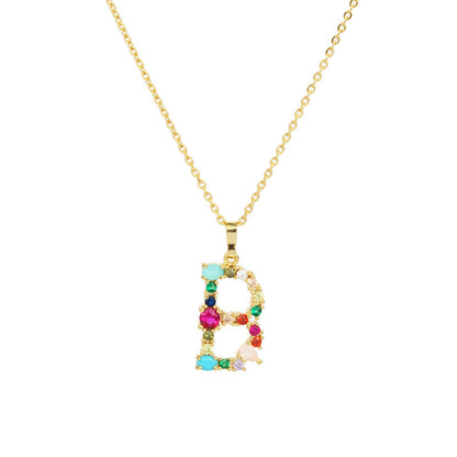 GEMSTONE LETTER NECKLACE