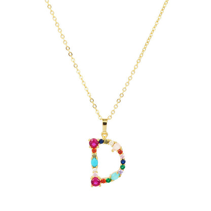 GEMSTONE LETTER NECKLACE