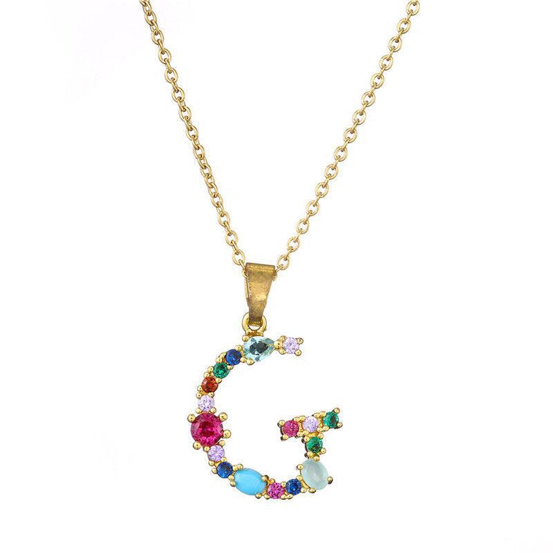 GEMSTONE LETTER NECKLACE