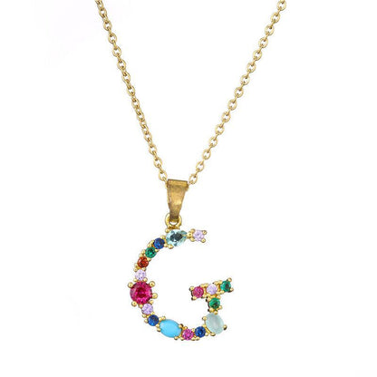 GEMSTONE LETTER NECKLACE