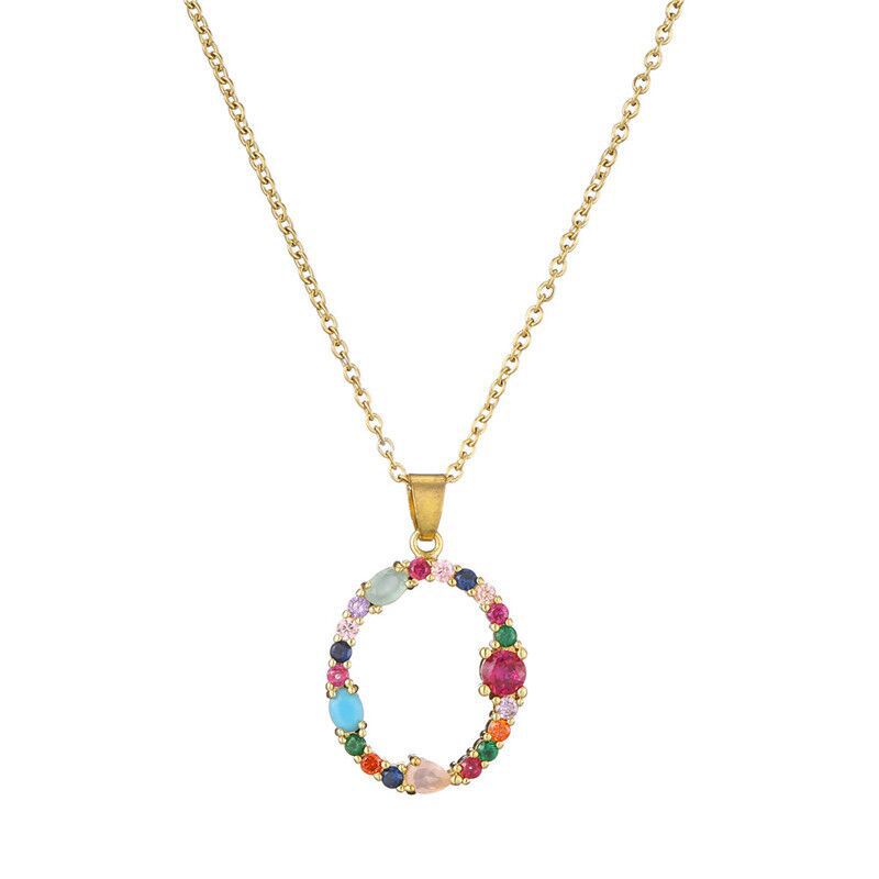 GEMSTONE LETTER NECKLACE