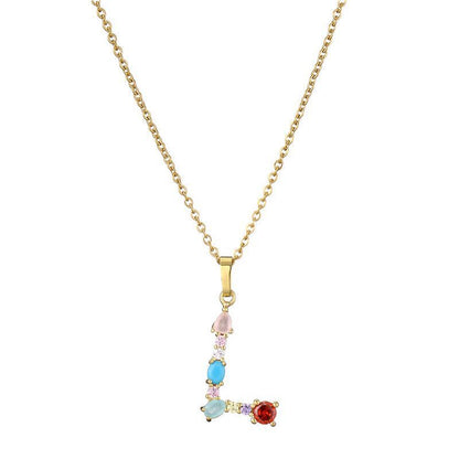 GEMSTONE LETTER NECKLACE