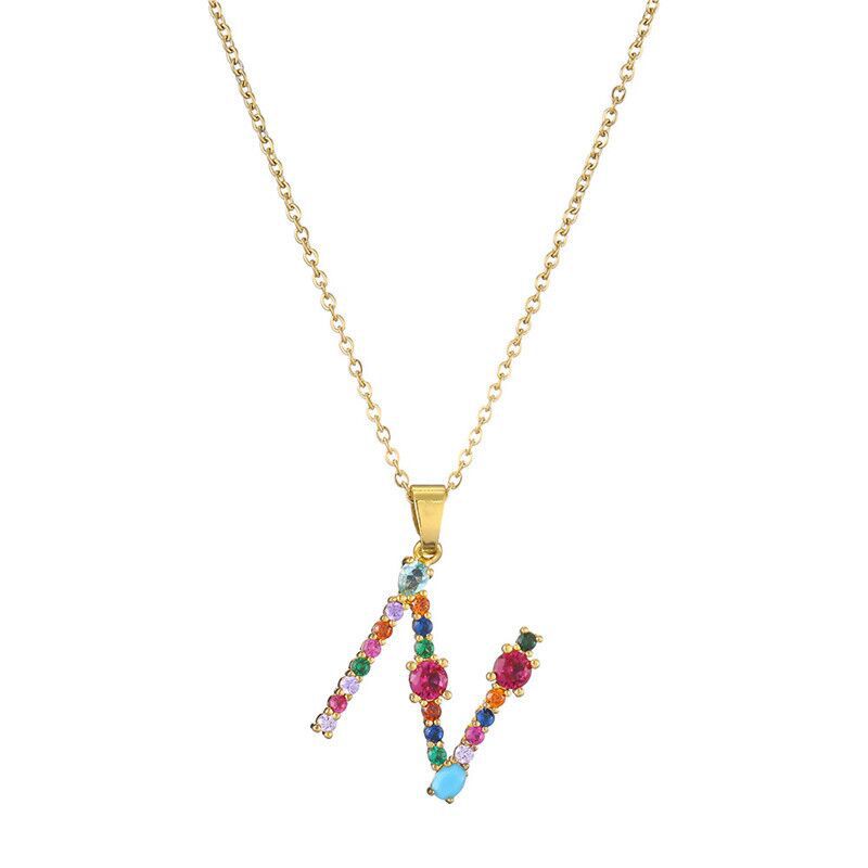GEMSTONE LETTER NECKLACE