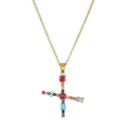 GEMSTONE LETTER NECKLACE