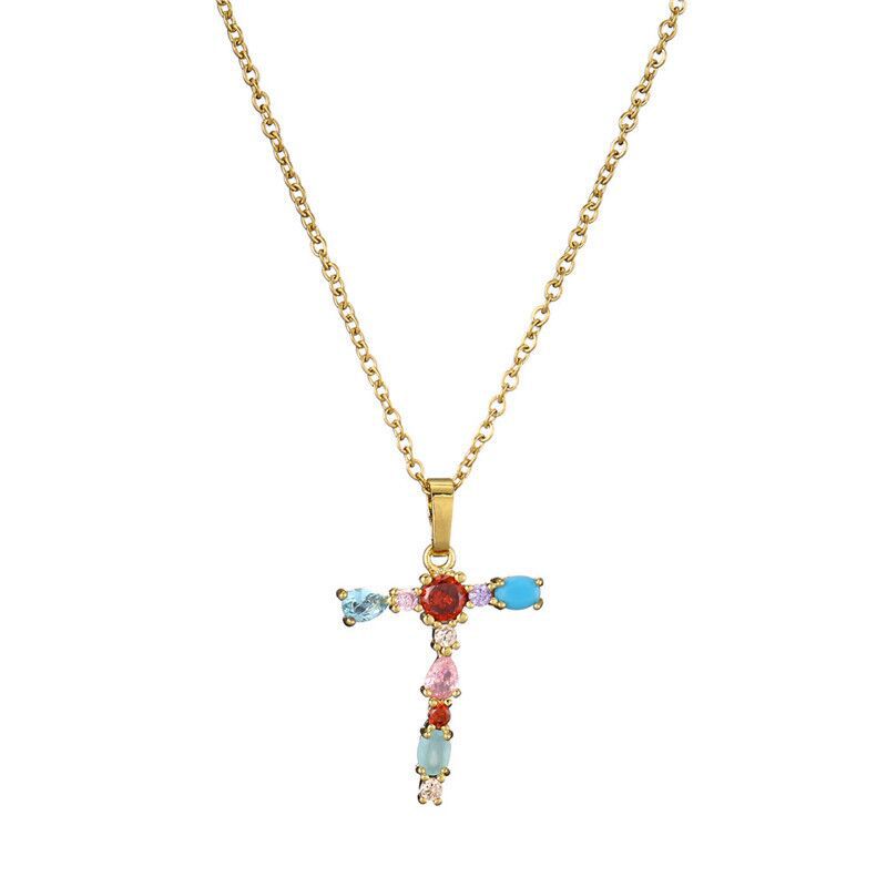 GEMSTONE LETTER NECKLACE