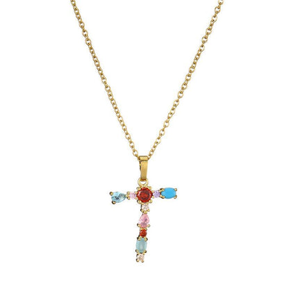 GEMSTONE LETTER NECKLACE