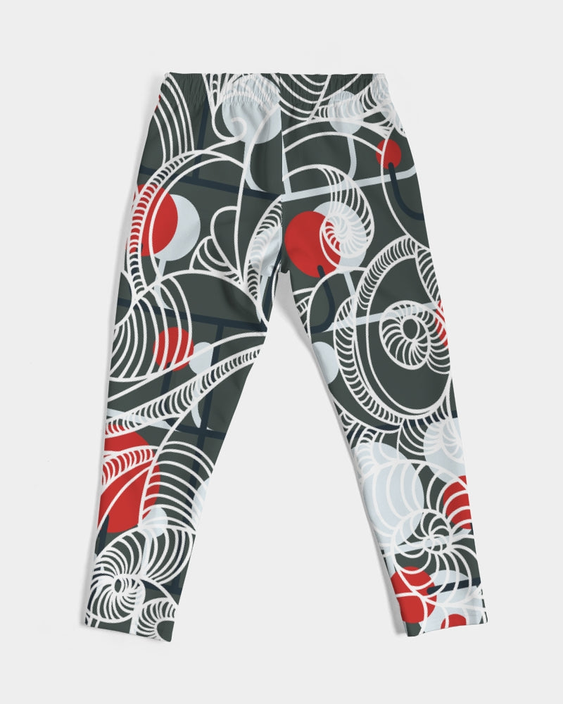 CREATIVE RED AND BLACK SWIRLS CREATED BY FLIPSTYLEZ Men's Joggers