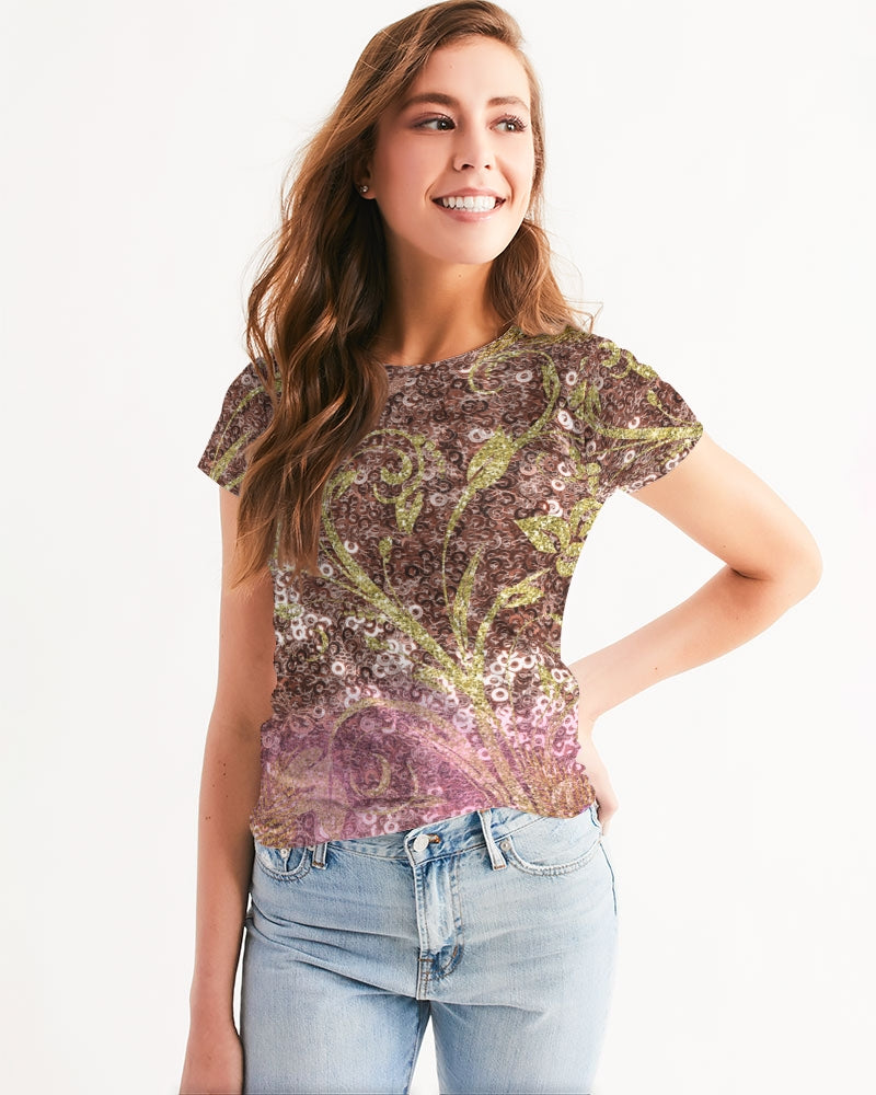 BEAUTIFUL PURPLE GITTER DESIGN CREATED BY FLIPSTYLEZ Women's Tee