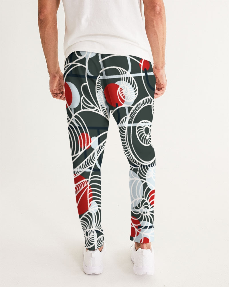 CREATIVE RED AND BLACK SWIRLS CREATED BY FLIPSTYLEZ Men's Joggers