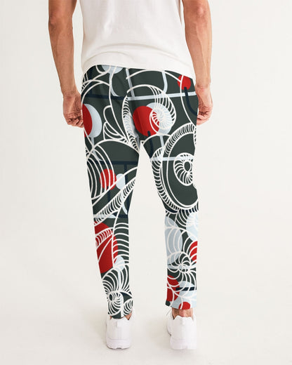 CREATIVE RED AND BLACK SWIRLS CREATED BY FLIPSTYLEZ Men's Joggers