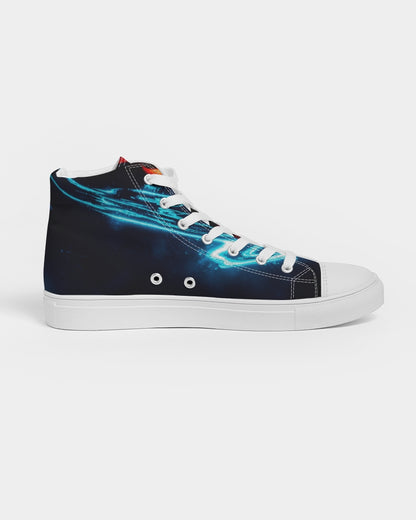 ELECTRICLY BLUE AND RED DESIGN BY FLIPSTYLEZ Women's Hightop Canvas Shoe