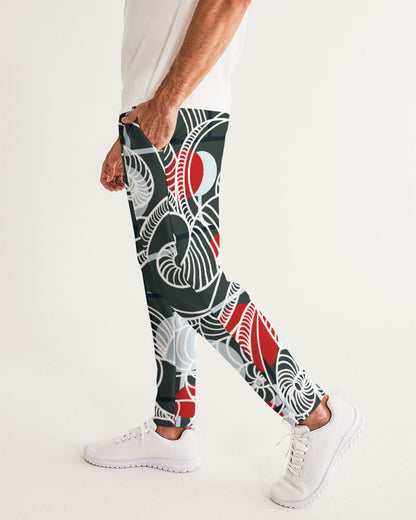 CREATIVE RED AND BLACK SWIRLS CREATED BY FLIPSTYLEZ Men's Joggers