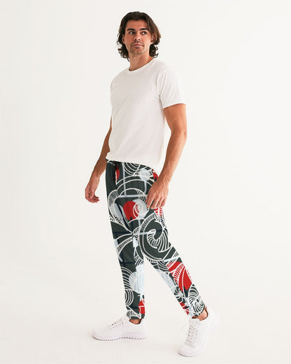 CREATIVE RED AND BLACK SWIRLS CREATED BY FLIPSTYLEZ Men's Joggers