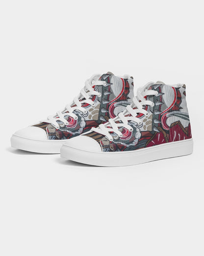 20 cool dragon red design Women's Hightop Canvas Shoe