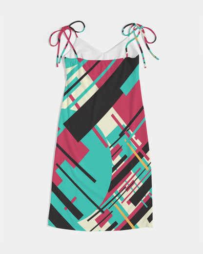 CREATIVELY FUN ABSTRACT CREATED FLIPSTYLEZ Women's Tie Strap Split Dress